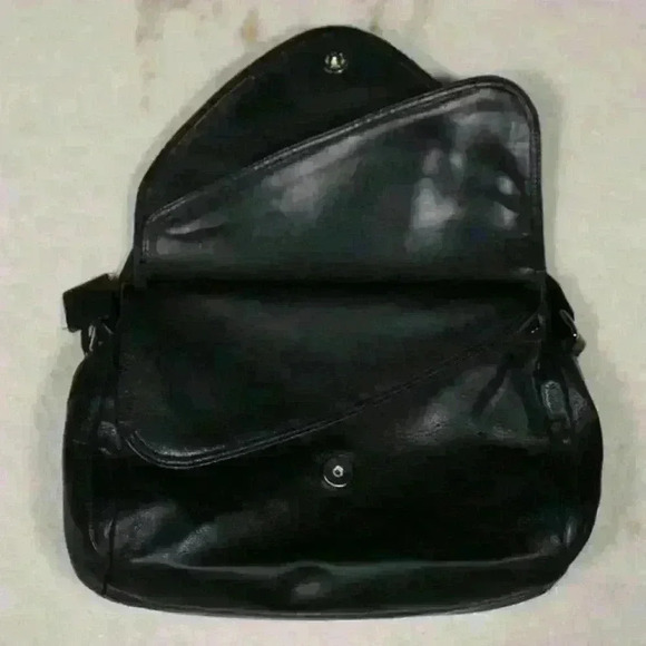 GIANI BERNINI Black Leather Crossbody Medium Purse Triple Compartment Envelope - Picture 13 of 14